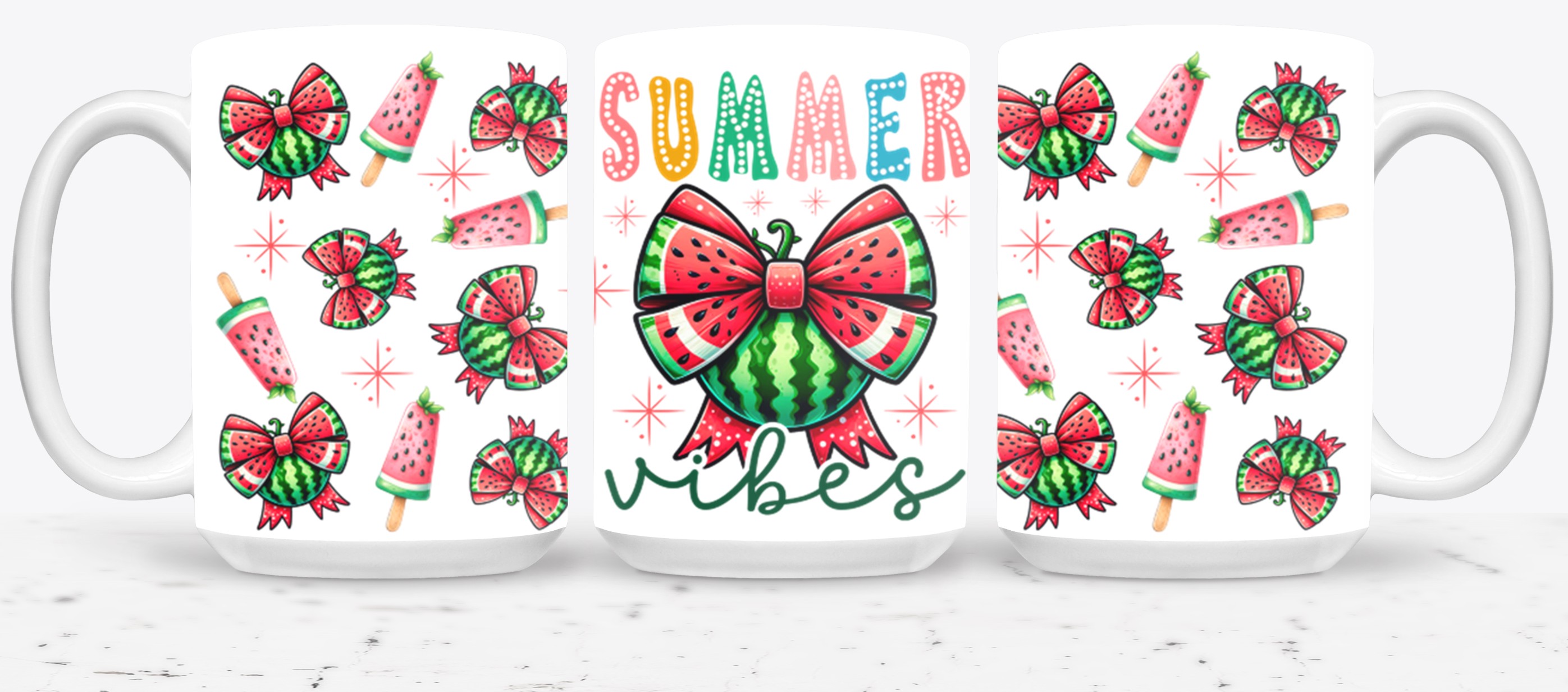 Summer Vibes Watermelon Coquette Bow-10672